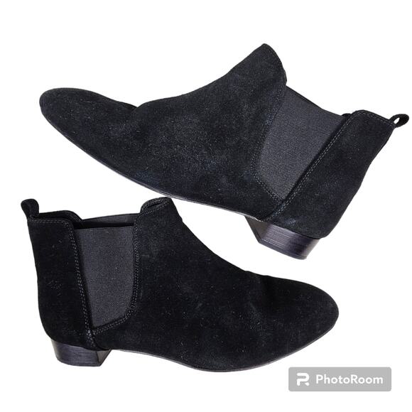 J. Crew Black Suede Pull-on Chelsea Boot B4118 Women's Size 8 - Picture 1 of 8
